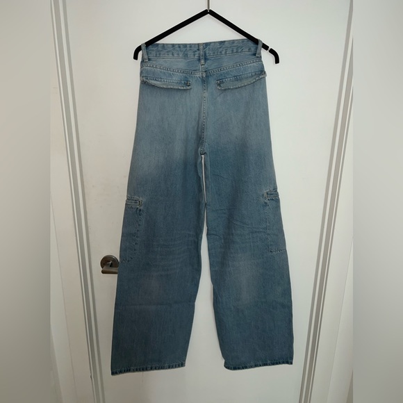 New Zara Mid-Rise Wide Length Cargo Jeans - Size 2 - Picture 4 of 5